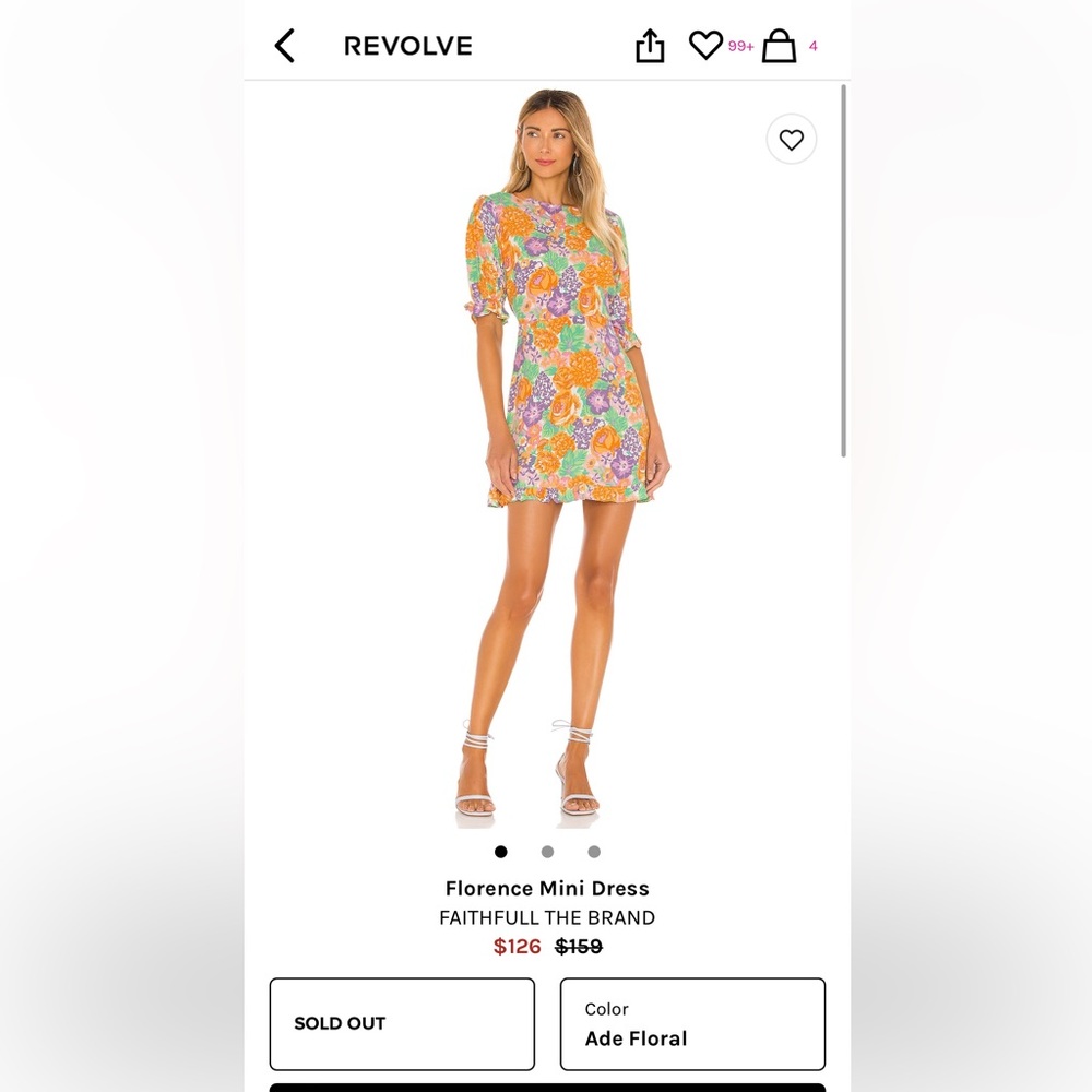 🌸🌺🌼 Faithfull the brand mini dress. Size 4 (US small) worn once